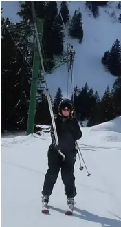  ??  ?? Aine on the drag lift. Photo: Eoghan Corry