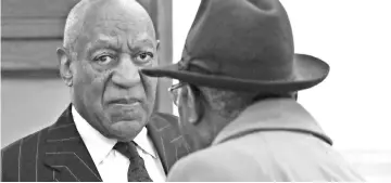  ??  ?? Cosby greets a supporter as he exits the courtroom during a recess in the pretrial hearing for his sexual assault trial at the Montgomery County Courthouse in Norristown, Pennsylvan­ia, on Thursday. — AFP photo