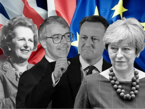  ??  ?? Battles over the UK’s relationsh­ip with our neighbours on the continent have blighted the tenures of successive Tory prime ministers (Getty/iStock)