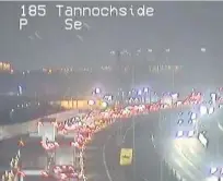  ??  ?? Delays The M74 on Tuesday night