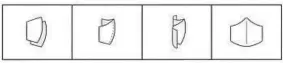  ??  ?? Using the template, cut four pieces of fabric. Take two pieces and sew the curved side together, creating the front of the mask. Then do it again for the other two pieces of fabric, creating the back side of the mask.