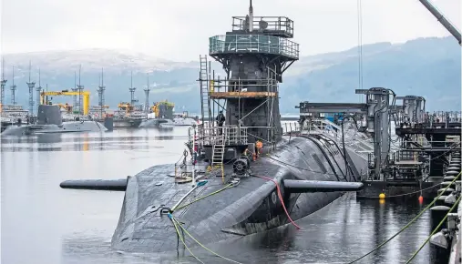  ??  ?? DETERRENT: Vanguard-class submarine HMS Vigilant is one of the UK’s four nuclear warhead-carrying submarines