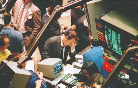  ?? MARIA BASTONE/AFP/GETTY IMAGES FILES ?? The truth is that no one knows the timing of events such as the great stock market crash of 1987, says Larry Sarbit, but we know they happen every few decades. His advice to investors: Build yourself a financial ark just in case a big rain is on its way.