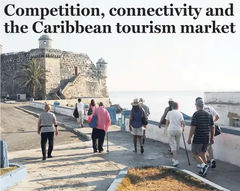  ??  ?? Tourists from the Fathom Adonia cruise ship walk towards the castle in Cojimar, Cuba, east of Havana, Tuesday, May 3, 2016.