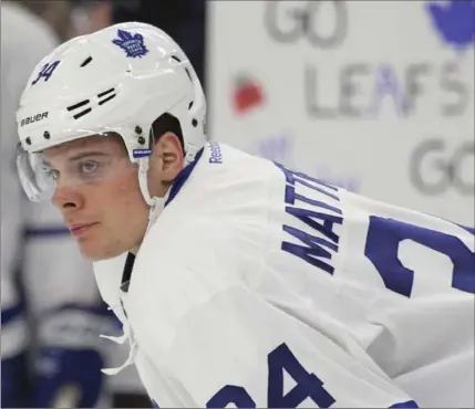  ?? ASSOCIATED PRESS FILE PHOTO ?? Auston Matthews set Toronto Maple Leafs franchise rookie records in scoring 40 goals and collecting 69 points.