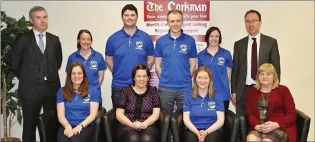  ??  ?? Mallow Macra members pictured at the reception in The Corkman offices with acting committee chairperso­n Róisín Moriarty, Cathal Lombard (Sponsor), John Feerick (Managing Director INM Group Regionals West) and Siobhan Murphy (Corkman/Kerryman Group...