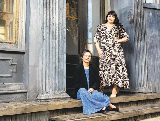  ?? Gabriella Angotti-Jones Los Angeles Times ?? FOR FRIEZE Los Angeles, Rita Gonzalez, left, and Pilar Tompkins Rivas curated a section about groups that are missing or misreprese­nted in movies and culture.