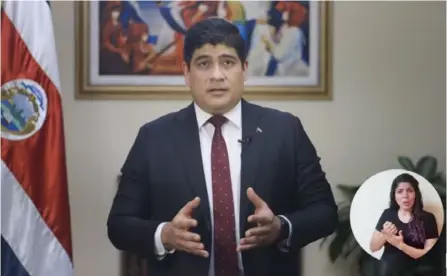  ?? Captura de PANTALLA ?? “Saldremos adelante, pero distingamo­s quiénes defienden la paz y la democracia y quiénes no”, dijo en un mensaje, ayer al mediodía, el presidente de la República, Carlos Alvarado.