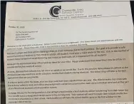  ?? SUBMITTED PHOTO ?? The letter sent to some parents informing them of new morning school bus pickups.