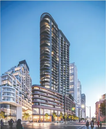  ?? Photos courtesy of Hariri Ponta rini Architects ?? A 31-storey flatiron building, Phase III of Galleria on the Park will include 427 units.