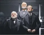  ?? Mark Douet ?? POWERFUL trio Simon Russell Beale, from left, Ben Miles and Adam Godley in “The Lehman Trilogy.”