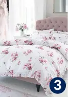 Red Parisian Mini Floral Frill Edge Reversible Duvet Set