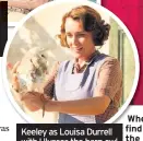  ??  ?? Keeley as Louisa Durrell with Ulysses the barn owl