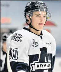  ?? ANTOINE MEUNIER PHOTO ?? Drake Batherson and the Blainville-Boisbriand Armada enter the playoffs as the favourite but their path to the title will be by no means a cakewalk.