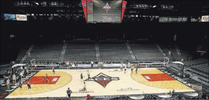  ?? Erik Verduzco˜Las Vegas Review-Journal @Erik_Verduzco ?? New floor, new seats, new team — the Aces of the WNBA — take over the Mandalay Bay Events Center starting Sunday in the home opener against the Seattle Storm.