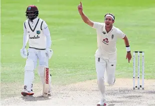  ?? Picture: PA. ?? Stuart Broad celebrates after claiming his 500th Test wicket.