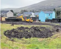  ?? ROY EVANS ?? Work has begun on a community garden at the site of the former Berwyn Centre in Nantymoel