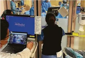  ?? Courtesy Houston Methodist ?? Houston Methodist has adopted a virtual intensive care unit that allows doctors to beam into ICU rooms to check up on recovering patients.