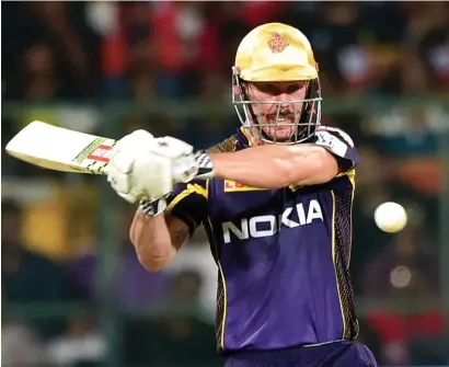  ?? PTI ?? Chris Lynn scored a 52-ball 62 not out as Kolkata Knight Riders chased down a 176-run target in Bengaluru. —
