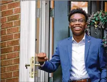  ?? AP ?? Morehouse student Rick Hart, a volunteer for Democratic presidenti­al candidate Joe Biden, was working to get out the vote in Atlanta when colleges shut down and all but halted the work.