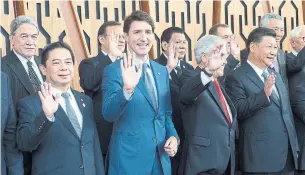  ?? ADRIAN WYLD THE CANADIAN PRESS ?? Justin Trudeau is holding talks with several leaders at the APEC summit in Papua New Guinea.