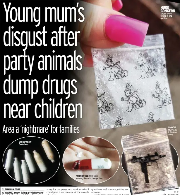  ??  ?? WORRYING Pills were among items in the garden
HUGE CONCERN Drugs were found in the garden
SHOCK MDMA is a class A drug