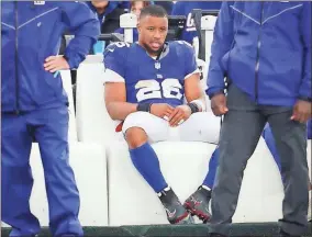  ?? Andrew mills/nj.com/Tns/Tribune Content ?? Saquon Barkley feels “numb” about his future with the Giants.