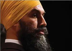  ?? CP PHOTO DARRYL DYCK ?? Jagmeet Singh listens during the final federal NDP leadership debate in Vancouver on Sunday September.