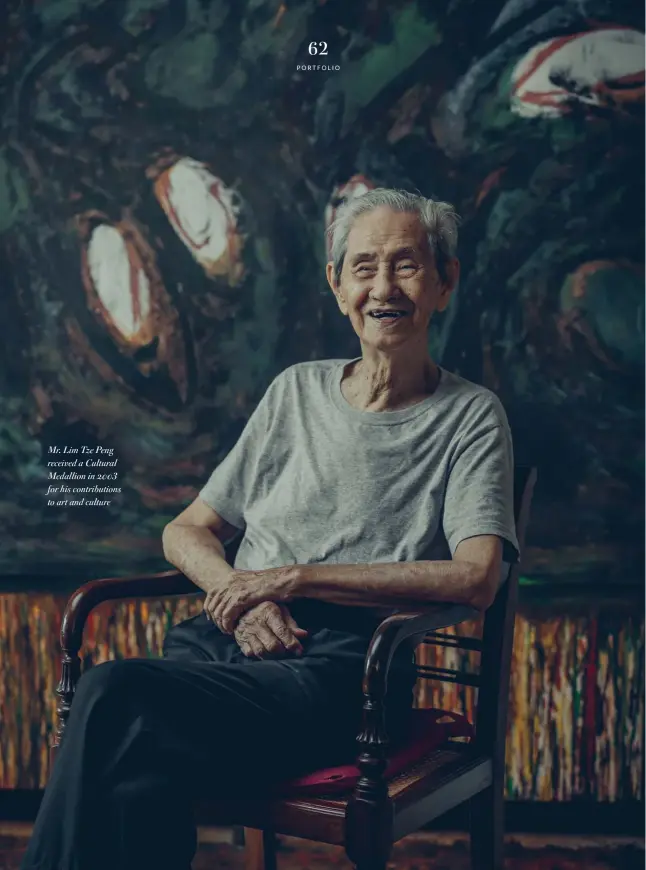  ??  ?? Mr. Lim Tze Peng received a Cultural Medallion in 2003 for his contributi­ons to art and culture