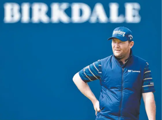 ?? Picture: GETTY IMAGES ?? South African Branden Grace reflects on his stunning round while waiting to putt on the final green.