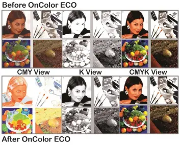  ?? ?? This graphic shows before and after Proimage’s Oncoloreco.