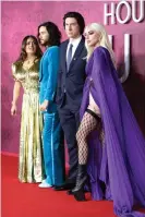  ?? ?? Salma Hayek, Jared Leto, Adam Driver and Lady Gaga at the UK premiere of House of Gucci. Photograph: Tristan Fewings/Getty Images for Metro-Goldwyn-Mayer Studios and Universal Pictures