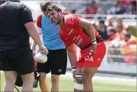  ?? (Photo Luc Boutria) ?? Facundo Isa, auteur d’une prestation majuscule contre Castres pouvait grimacer. L’Argentin aurait les ligaments touchés.