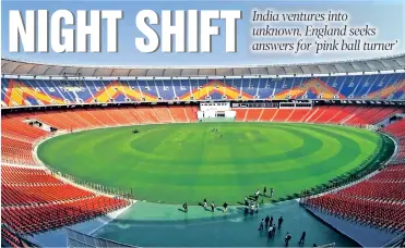  ??  ?? The refurbishe­d Motera stadium will host its first pink-ball Test between India and England