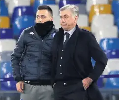  ??  ?? In frame: Carlo Ancelotti could become Everton’s new manager with son Davide to be his assistant coach at Goodison Park