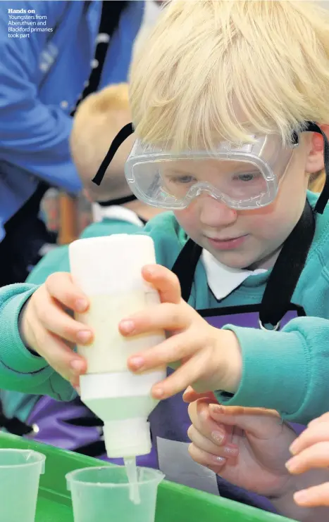  ??  ?? Hands on Youngsters from Aberuthven and Blackford primaries took part