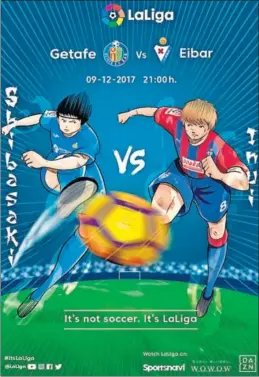  ??  ?? CARTEL DE LALIGA PARA JAPÓN.
Oliver y Benji como Gaku e Inui.