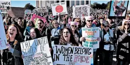  ?? BILL O'LEARY/WASHINGTON POST ?? Marchers cheer during last year’s march in Washington, D.C. Thousands are expected Saturday in Washington and other cities despite organizati­onal disagreeme­nts.