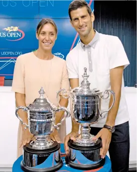  ??  ?? Flavia Penneta y Novak Djokovic, ganadores del US Open en 2015