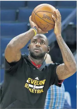  ?? John G. Mabanglo European Pressphoto Agency ?? ONLY THREE PLAYERS in NBA history have lost in the Finals at least five times. Cleveland’s LeBron James is in danger of becoming the fourth.
