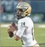  ?? Tim Godbee ?? Calhoun quarterbac­k Christian Lewis got the Jackets on the board early and often with four first-half touchdown passes last Friday night at Ridgeland.