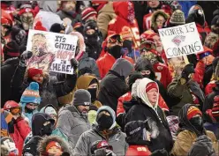  ?? AP FILE 2024 ?? Some of the Kansas City Chiefs fans who braved sub-zero temperatur­es to attend the Jan. 13 games versus the Miami Dolphins suffered frostbite and had to undergo amputation­s, a Kansas City hospital reported Friday.