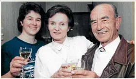  ??  ?? Michele Poole with her mother Eve and father Vernon on election night in 1992.