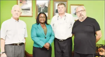  ?? (GINA photo) ?? Minister within the Ministry of Natural Resources, Simona Broomes (second from left) with officials of the company