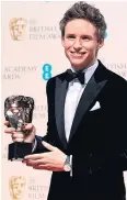  ??  ?? Eddie Redmayne, Best Actor award winner, is tipped for Oscar glory later this month.