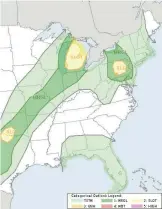  ?? ?? This graphic from the Storm Prediction Center shows the risk for severe weather in the Lehigh Valley on Friday.