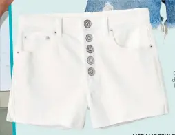  ??  ?? Gap high rise 3" denim shorts with button-fly, $ 30, gap.com