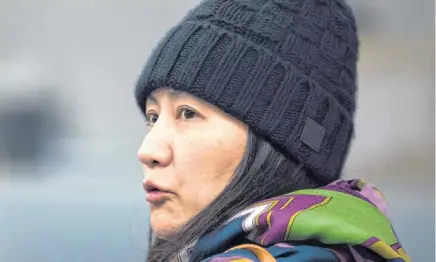  ?? DARRYL DYCK • CP ?? Huawei chief financial officer Meng Wanzhou arrives at a parole office in Vancouver in December.