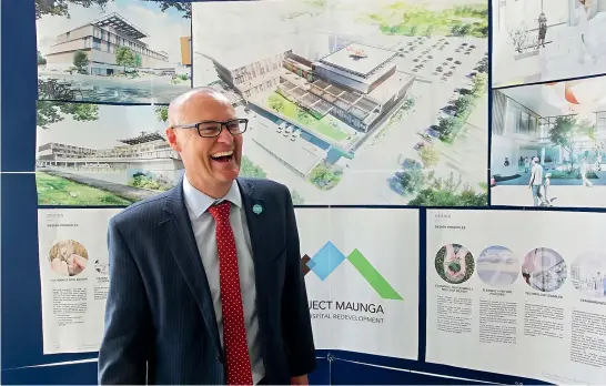  ?? GLENN JEFFREY/STUFF ?? Health Minister Dr David Clark had the popular job of being the politician to announce Taranaki’s $300m hospital project last week. It’s expected to lead to a boom in the local constructi­on sector. The new wing will include a rooftop helipad and a purpose-built maternity ward.