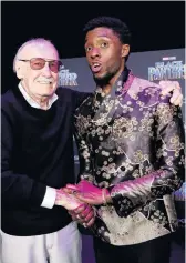  ??  ?? Boseman with Marvel Comics legend Stan Lee in 2018.